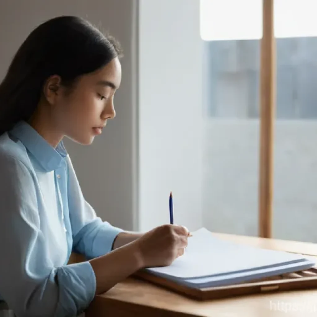 제약 기반 창의성의 성공적 적용 사례 분석 - **Prompt:** A young woman, dressed in a simple yet elegant long-sleeved shirt and trousers, sits at ...