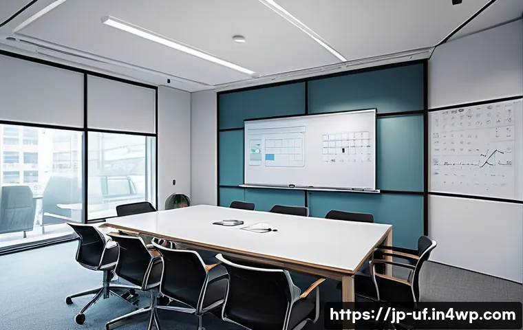 제약 기반 창의성을 활용하여 인사이트 도출하기 - A modern Japanese office meeting room with a diverse team brainstorming under clear constraints, suc...