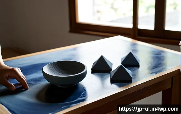 제약 기반 창의성을 활용한 예술적 접근 - Photorealistic Japanese ceramic artist in a calm sunlit studio, creating an elegant abstract sculptu...